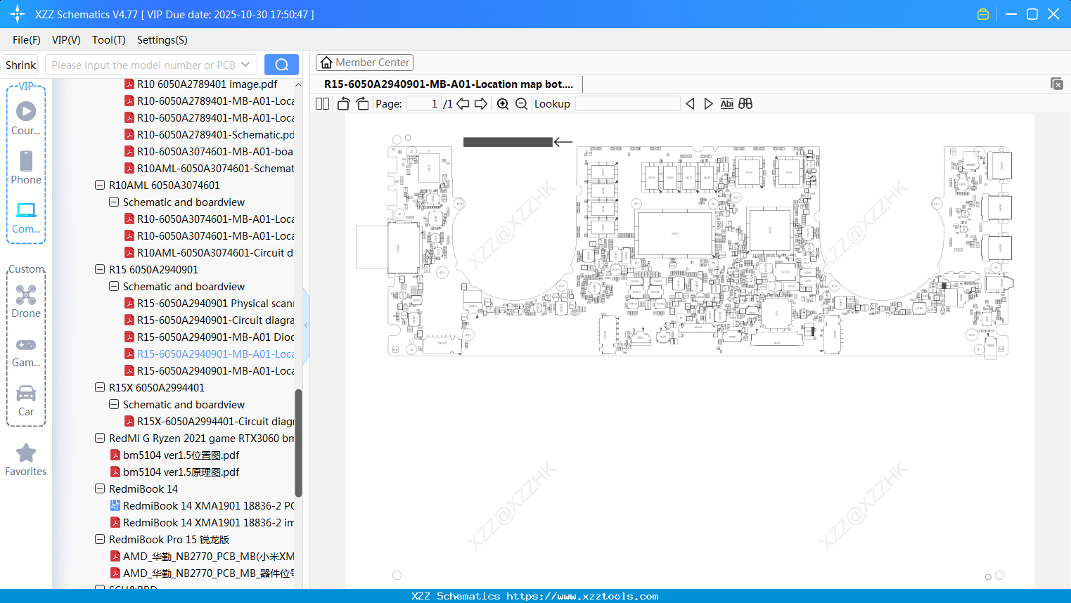 Laptop Xiaomi R15-6050A2940901-MB-A01-Location Map Bot